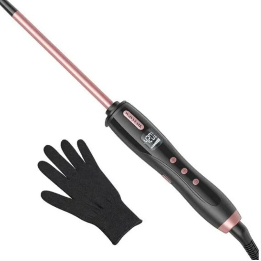 Wavytalk  - Ceramic Small Curling Iron, 3/8 Inch Barrel, Adjustable Temperature